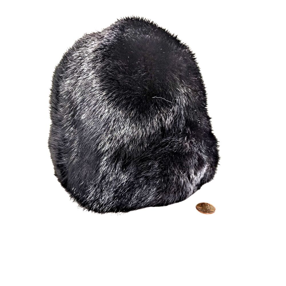 Vintage 50s Mink Hat Amrose Bonwit Teller Black Fur Bucket Cossack Whimsigoth